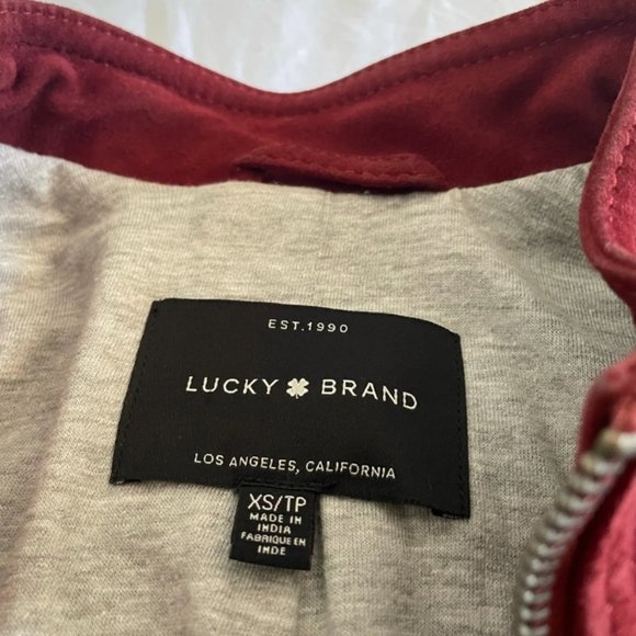 Lucky Brand Suede red puff Sleeve Jacket - Picture 9 of 9